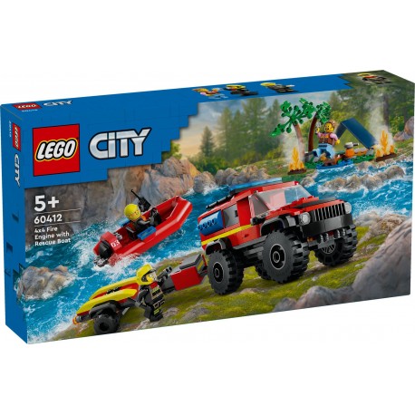 LEGO CITY 60412 Terenowy wóz strażacki z łodzią ratunkową