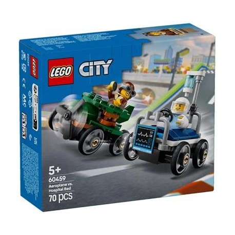 LEGO CITY 60459 Zestaw wyścigówek: samolot kontra łóżko szpitalne