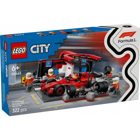 LEGO CITY 60443 F1 Pit stop i mechanicy z bolidem Ferrari
