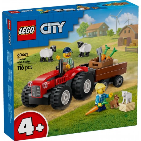 LEGO CITY 60461 Czerwony traktor z przyczepą i owcą