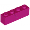 KLOCEK LEGO BRICK 1X4 MAGENTA - 3010