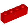 KLOCEK LEGO BRICK 1X4 RED - 3010