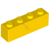 KLOCEK LEGO BRICK 1X4 YELLOW - 3010