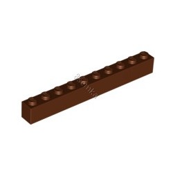 KLOCEK LEGO BRICK 1X10 REDDISH BROWN - 6111