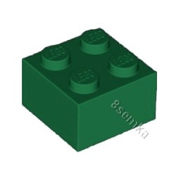 KLOCEK LEGO BRICK 2X2 GREEN - 3003