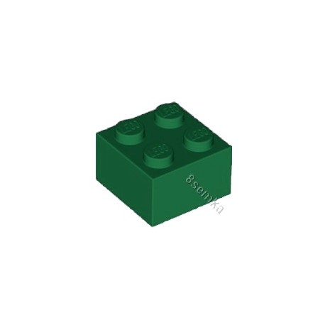KLOCEK LEGO BRICK 2X2 GREEN - 3003