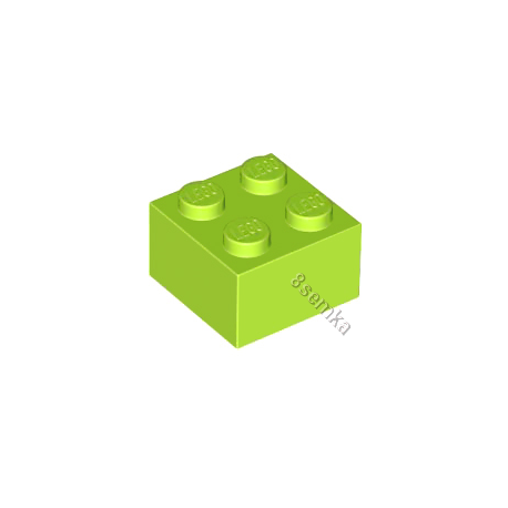 KLOCEK LEGO BRICK 2X2 LIME - 3003