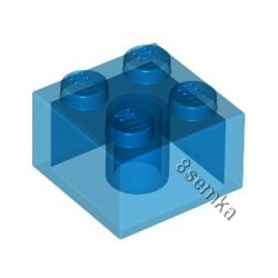 KLOCEK LEGO BRICK 2X2 TRANSPARENT DARK BLUE - 3003