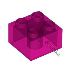 KLOCEK LEGO BRICK 2X2 TRANSPARENT DARK PINK - 3003