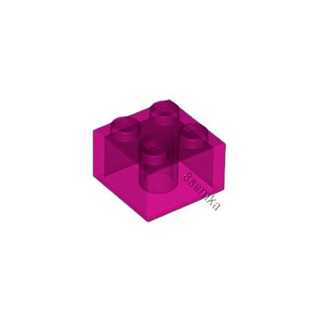 KLOCEK LEGO BRICK 2X2 TRANSPARENT DARK PINK - 3003