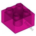 KLOCEK LEGO BRICK 2X2 TRANSPARENT DARK PINK - 3003