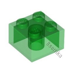 KLOCEK LEGO BRICK 2X2 TRANSPARENT GREEN - 3003
