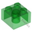 KLOCEK LEGO BRICK 2X2 TRANSPARENT GREEN - 3003