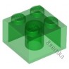 KLOCEK LEGO BRICK 2X2 TRANSPARENT GREEN - 3003