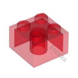 KLOCEK LEGO BRICK 2X2 TRANSPARENT RED - 3003
