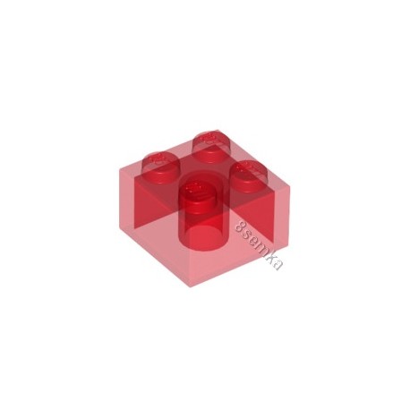 KLOCEK LEGO BRICK 2X2 TRANSPARENT RED - 3003