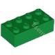KLOCEK LEGO BRICK 2X4 BRIGHT GREEN - 3001