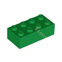 KLOCEK LEGO BRICK 2X4 BRIGHT GREEN - 3001