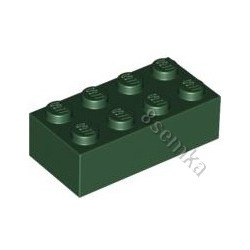 KLOCEK LEGO BRICK 2X4 DARK GREEN - 3001