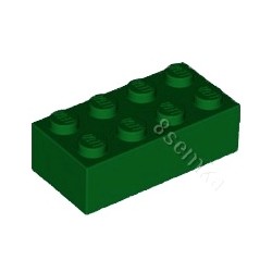 KLOCEK LEGO BRICK 2X4 GREEN - 3001