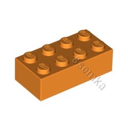 KLOCEK LEGO BRICK 2X4 BRIGHT LIGHT ORANGE - 3001