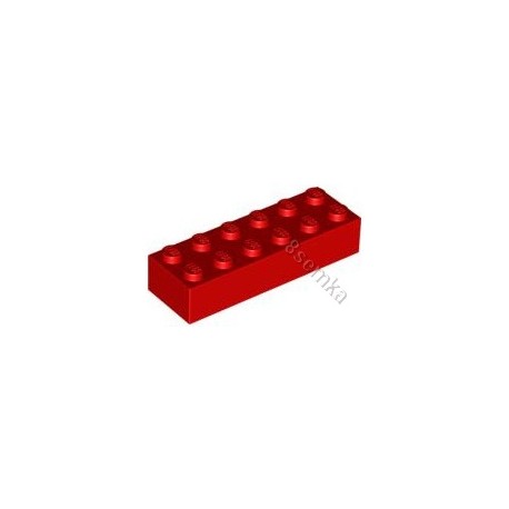 KLOCEK LEGO BRICK 2X6 RED - 2456 