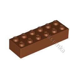 KLOCEK LEGO BRICK 2X6 REDDISH BROWN - 2456 
