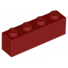KLOCEK LEGO BRICK 1X4 DARK RED - 3010