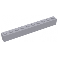 KLOCEK LEGO BRICK 1X10 LIGHT BLUISH GRAY - 6111