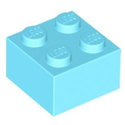 KLOCEK LEGO BRICK 2X2 MEDIUM AZURE - 3003