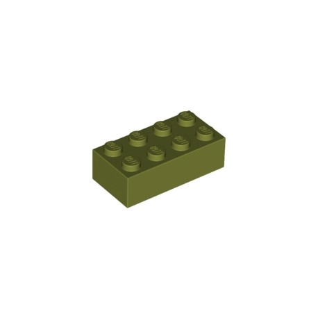 KLOCEK LEGO BRICK 2X4 OLIVE GREEN - 3001