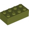 KLOCEK LEGO BRICK 2X4 OLIVE GREEN - 3001
