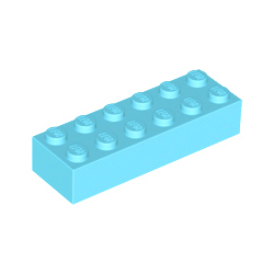KLOCEK LEGO BRICK 2X6 MEDIUM AZURE - 2456 