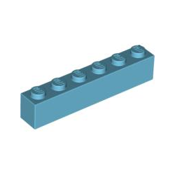 KLOCEK LEGO BRICK 1X6 MEDIUM AZURE - 3009