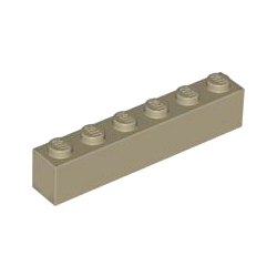 KLOCEK LEGO BRICK 1X6 DARK TAN - 3009