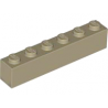 KLOCEK LEGO BRICK 1X6 DARK TAN - 3009