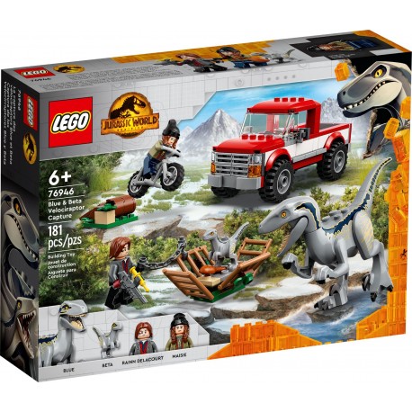 LEGO JURASSIC WORLD 76946 Schwytanie welociraptorów Blue i Bety